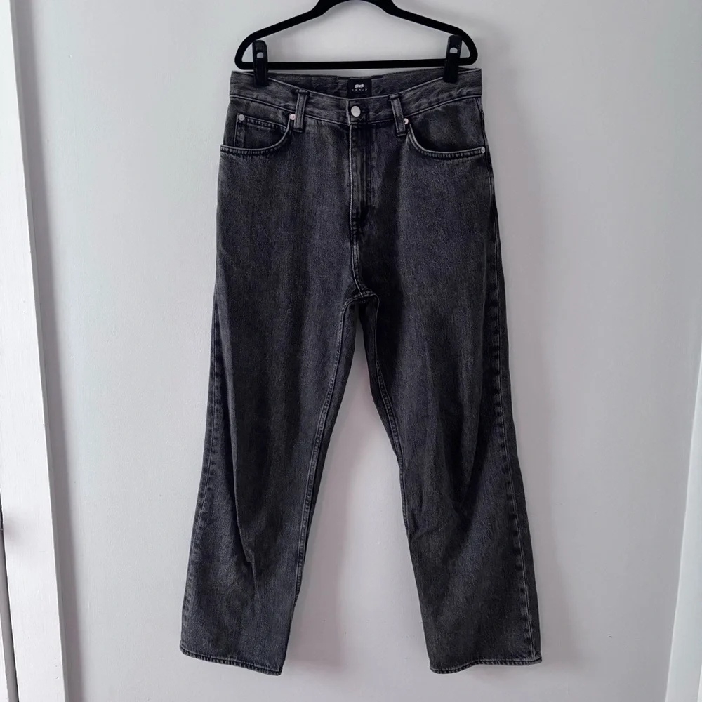 Edwin Men’s Matrix Pant Jeans Denim Straight Fit Loose Mid-Rise Cut Edgy Black